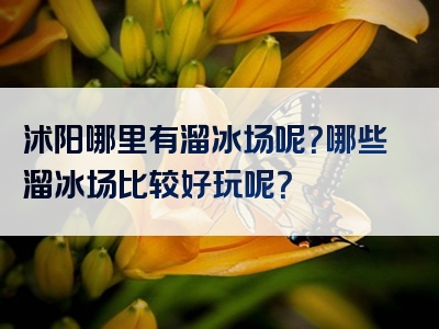 沭阳哪里有溜冰场呢？哪些溜冰场比较好玩呢？