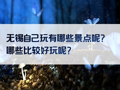 无锡自己玩有哪些景点呢？哪些比较好玩呢？