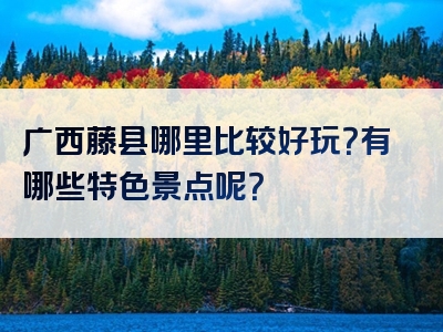 广西藤县哪里比较好玩？有哪些特色景点呢？