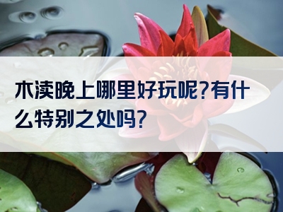 木渎晚上哪里好玩呢？有什么特别之处吗？