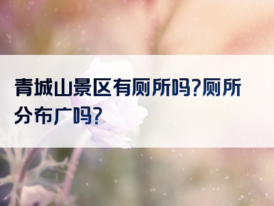 青城山景区有厕所吗？厕所分布广吗？