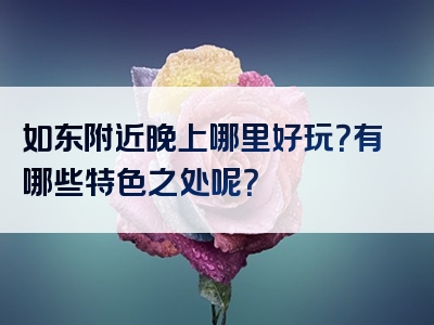 如东附近晚上哪里好玩？有哪些特色之处呢？