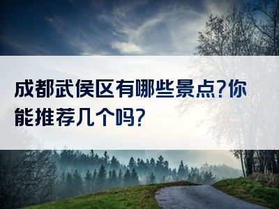 成都武侯区有哪些景点？你能推荐几个吗？