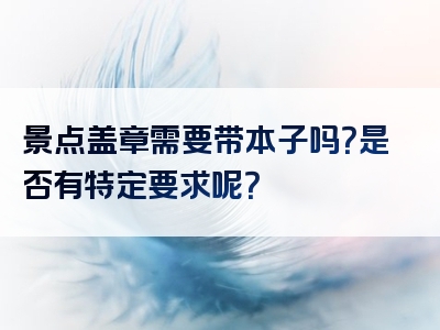 景点盖章需要带本子吗？是否有特定要求呢？