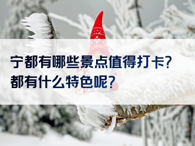 宁都有哪些景点值得打卡？都有什么特色呢？