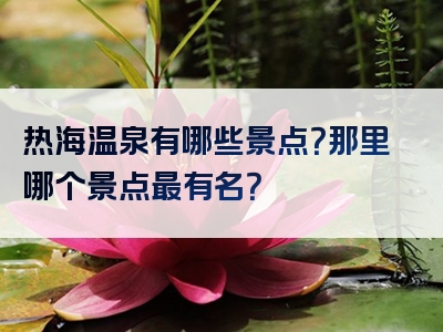 热海温泉有哪些景点？那里哪个景点最有名？