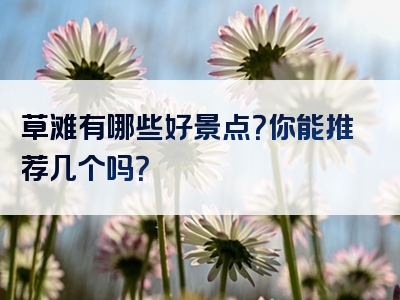 草滩有哪些好景点？你能推荐几个吗？