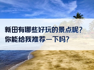 新田有哪些好玩的景点呢？你能给我推荐一下吗？