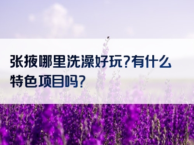 张掖哪里洗澡好玩？有什么特色项目吗？