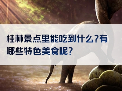 桂林景点里能吃到什么？有哪些特色美食呢？