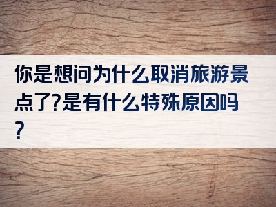 你是想问为什么取消旅游景点了？是有什么特殊原因吗？