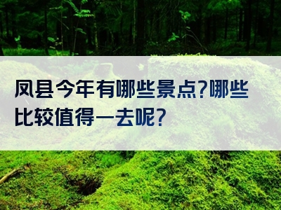 凤县今年有哪些景点？哪些比较值得一去呢？