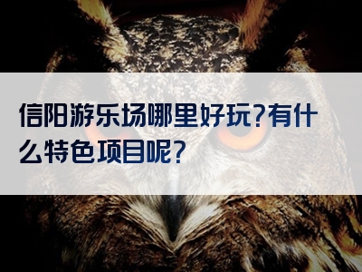 信阳游乐场哪里好玩？有什么特色项目呢？