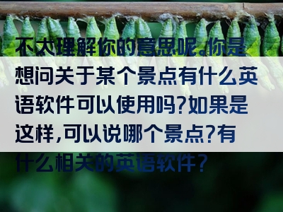 不太理解你的意思呢。你是想问关于某个景点有什么英语软件可以使用吗？如果是这样，可以说哪个景点？有什么相关的英语软件？