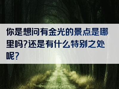 你是想问有金光的景点是哪里吗？还是有什么特别之处呢？