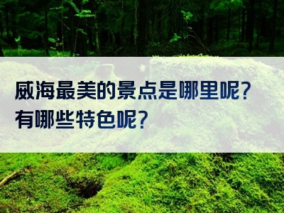 威海最美的景点是哪里呢？有哪些特色呢？