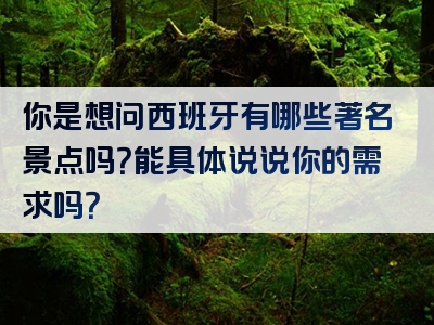 你是想问西班牙有哪些著名景点吗？能具体说说你的需求吗？