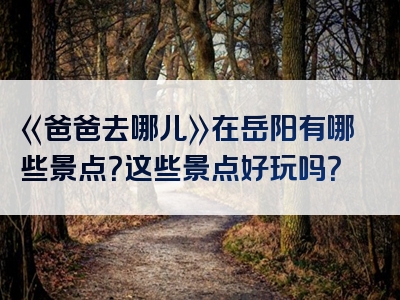 《爸爸去哪儿》在岳阳有哪些景点？这些景点好玩吗？