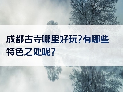 成都古寺哪里好玩？有哪些特色之处呢？