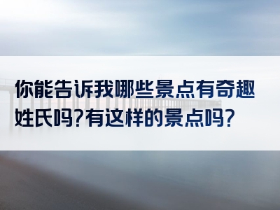 你能告诉我哪些景点有奇趣姓氏吗？有这样的景点吗？