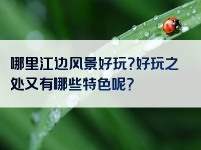 哪里江边风景好玩？好玩之处又有哪些特色呢？