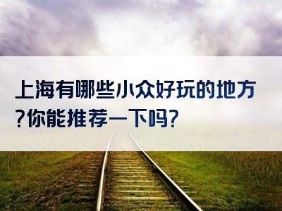 上海有哪些小众好玩的地方？你能推荐一下吗？