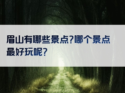 眉山有哪些景点？哪个景点最好玩呢？