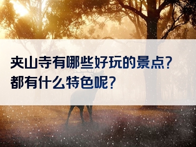 夹山寺有哪些好玩的景点？都有什么特色呢？
