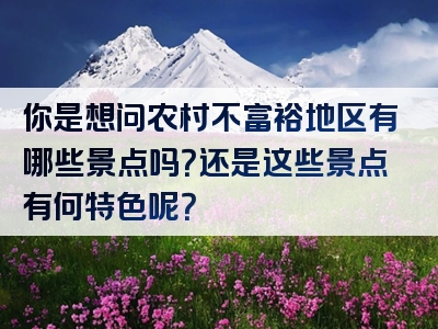 你是想问农村不富裕地区有哪些景点吗？还是这些景点有何特色呢？