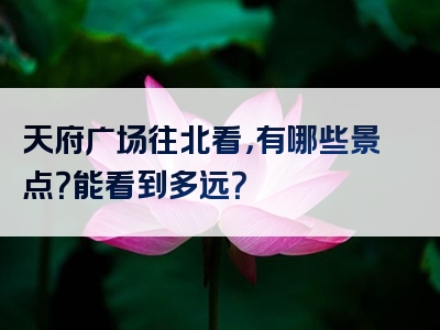 天府广场往北看，有哪些景点？能看到多远？