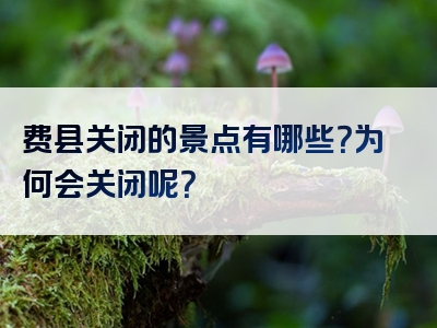 费县关闭的景点有哪些？为何会关闭呢？