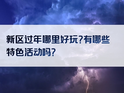 新区过年哪里好玩？有哪些特色活动吗？