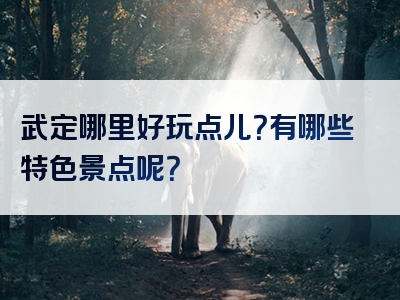 武定哪里好玩点儿？有哪些特色景点呢？