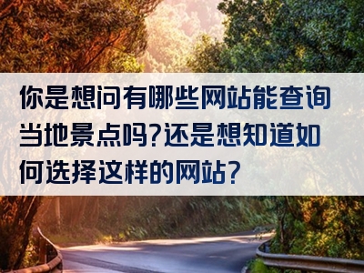 你是想问有哪些网站能查询当地景点吗？还是想知道如何选择这样的网站？