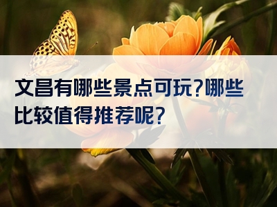 文昌有哪些景点可玩？哪些比较值得推荐呢？