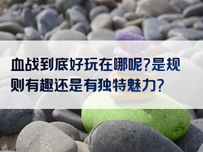 血战到底好玩在哪呢？是规则有趣还是有独特魅力？