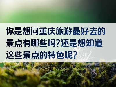 你是想问重庆旅游最好去的景点有哪些吗？还是想知道这些景点的特色呢？