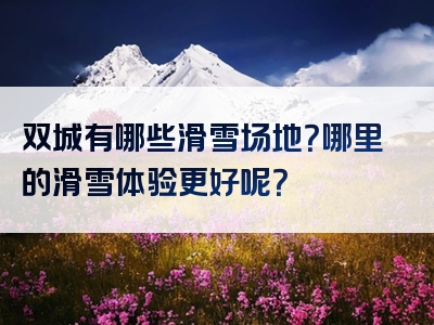 双城有哪些滑雪场地？哪里的滑雪体验更好呢？