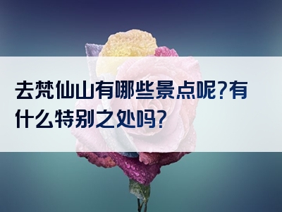 去梵仙山有哪些景点呢？有什么特别之处吗？