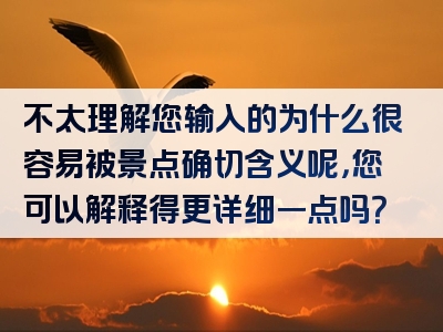 不太理解您输入的为什么很容易被景点确切含义呢，您可以解释得更详细一点吗？