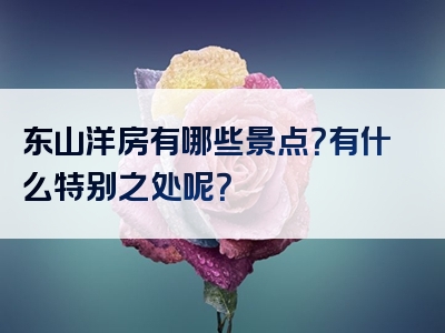 东山洋房有哪些景点？有什么特别之处呢？