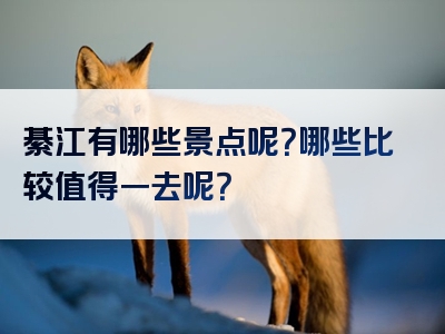 綦江有哪些景点呢？哪些比较值得一去呢？