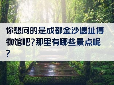 你想问的是成都金沙遗址博物馆吧？那里有哪些景点呢？