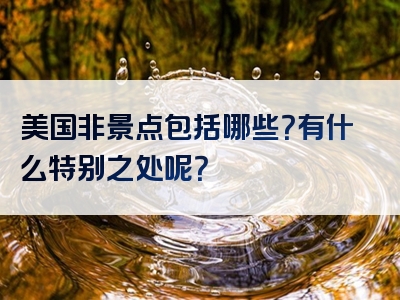 美国非景点包括哪些？有什么特别之处呢？