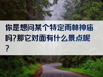 你是想问某个特定雨林神庙吗？那它对面有什么景点呢？