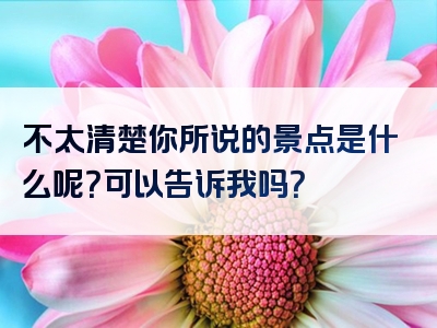 不太清楚你所说的景点是什么呢？可以告诉我吗？