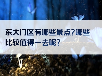 东大门区有哪些景点？哪些比较值得一去呢？