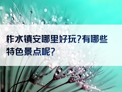 柞水镇安哪里好玩？有哪些特色景点呢？