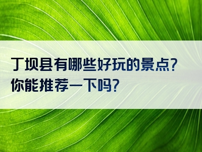 丁坝县有哪些好玩的景点？你能推荐一下吗？