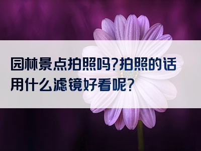 园林景点拍照吗？拍照的话用什么滤镜好看呢？